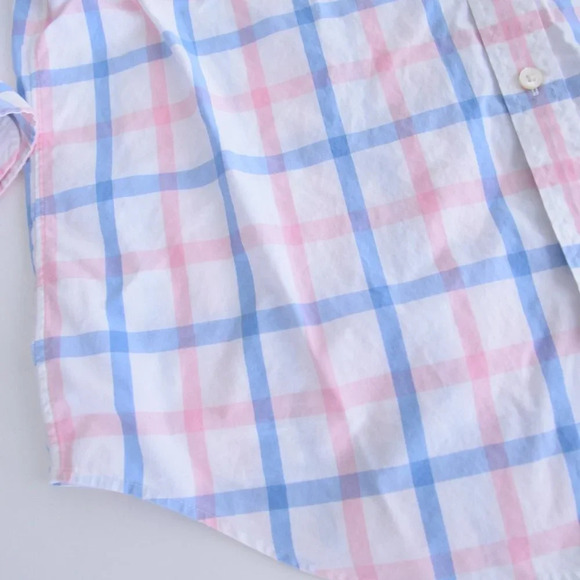 Vineyard Vines White Pink Blue Checker Classic Fit Murray Shirt 100% Cotton Shir - Picture 8 of 14